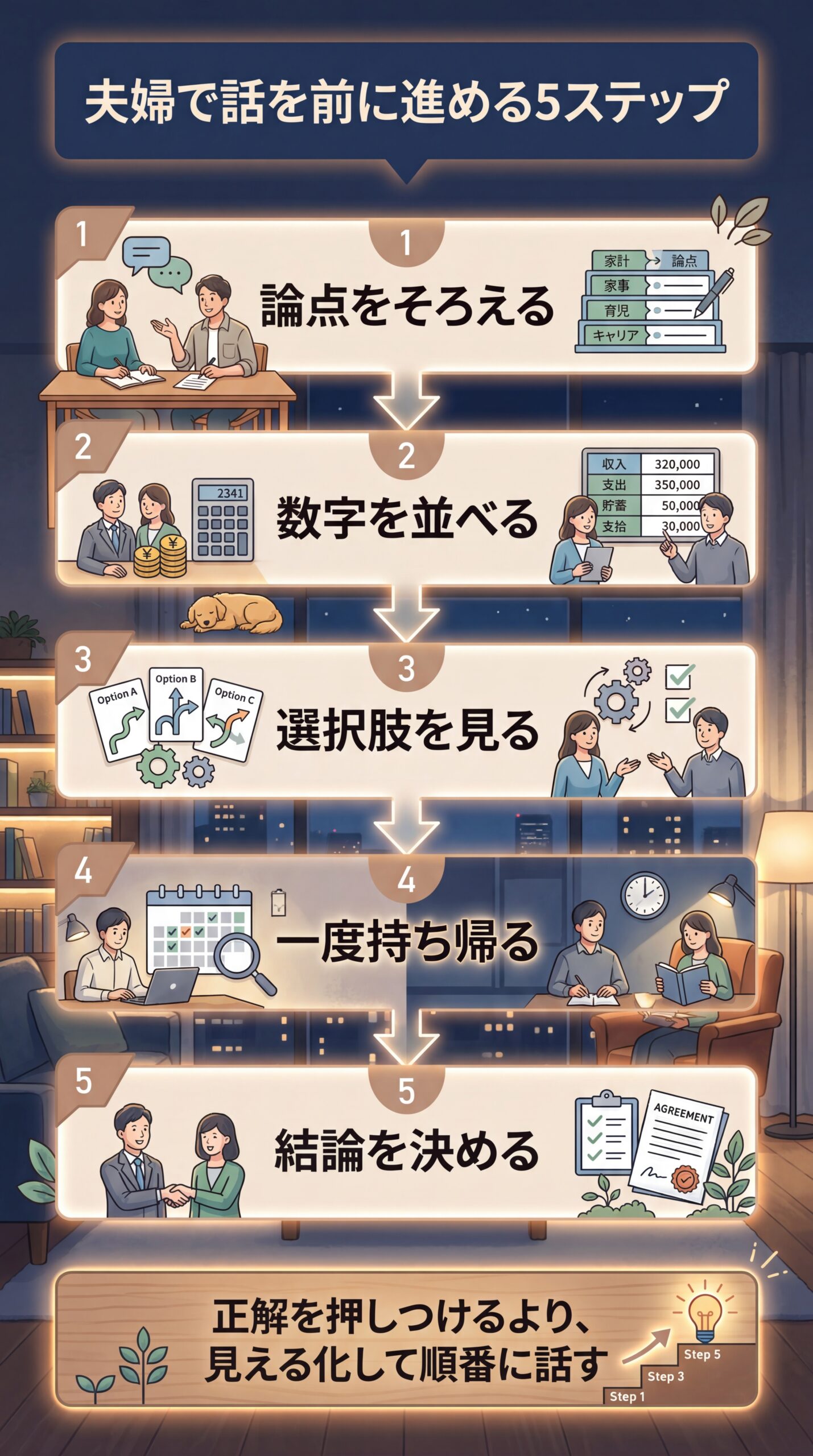 夫婦で話を前に進める5ステップ
